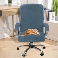 2025 Anti-cat Scratch Soft Velvet Office Chair Cover Rotate Swivel Computer Chair High Back Protector Arm Covers Chair Slipcover