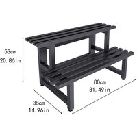 2 Tier Plant Stand Strong Load Bearing Ladder Design Metal Organizer Rack for Farmhouse Garden Indoor Outdoor Yard Living Room