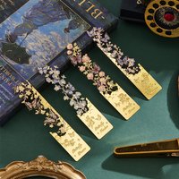 1pc/4pc Golden Hollow Butterfly Bookmark Vintage Design Bronzing Painting Metal Bookmark Tassel Pendant Exquisite Craft