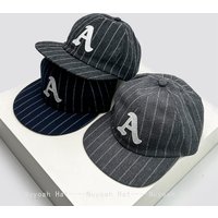 Retro Vertical Stripes Patched A Letters Baseball Hats Sunshade Simple New Men Women Versatile Flat Eave Fashion Peaked Caps ins