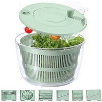 7‑Piece Multifunction Salad Spinner Set Vegetable Washer Salad Chopper Slicer Shredder Grater Salad Bowl with Lid Kitchen Gadget