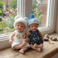 1PC/2 Styles 15cm/6inch Mini Adorable Solid Silicone Boy Painted Reborn Doll Realistic Handmade Dolls For Kid's Gift Bebรช Reborn