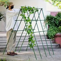 Green Garden Pergola Support - PVC Coated Steel Pipe Plant Support Rods, Vegetable Garden Planting Supports, Vines Support