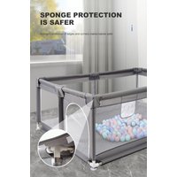 Baby Playpen Extra Large Activity Center Convenient Zippered Entry Door Outer Side Mesh Storage Bag Baby Item Organizer Thickened Stainless Steel Tube Sponge Soft Cushion Protection 360 Visible Mesh