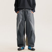 Men Outdoor Lightweight Quick Dry Ultra Loose Casual Splice Wide Leg Techwear Track Cargo Pants Women Streetwear Baggy Trousers