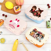 MONCHHICHI Boy Girl Lunch Box Kawaii Anime Kids Portable Bento Boxs Student Hermetic Food Crisper Single Layer Capacity Gift