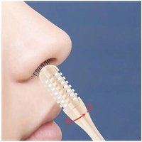 2-piece set, upgraded manual nose hair trimmer with ear pick - easy to clean, no batteries needed
