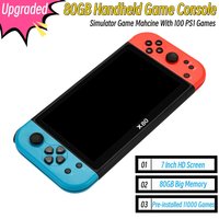 80GB Big Screen 7 Inch Handheld Game Console Portable Retro Arcade Game Machine With 11000 Free Games For Ps1/MAME Video Gaming