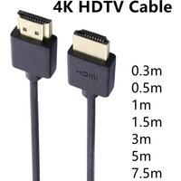 Ultra Thin HDTV Cable 4K 60Hz High Speed Slim HDMI 2.0 OD 3.2mm Audio Video Cable 0.3 1m 1.5m 2m 3m 5m for HDTV Laptop Projector