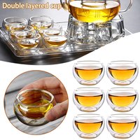 50ml 1/6pcs Glass Teapot Teaware Tea Infuser Heat Resistant High Temperature Explosion Proof Milk Rose Flower Tea Set Teacup