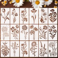 18PCs/Set 15cm Wild Flower Grass DIY Layering Stencils Painting Scrapbook Coloring Embossing Album Decorative Template