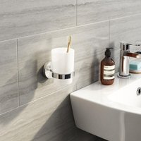 1set Wall Mount Cup Holder Durable Drilling Dispenser Modern Bathroom Organizer Toothbrush Holder Accessory Bathroom Cup Holder