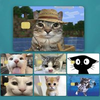 Beluga Cute Cat Bank Credit Debit Card Film Skin Sticker Credit Card Skin Stickers For Bank Card Bus Metro Card Sticker Waterpro