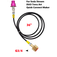 Sodastream CO2 Externer Quelltank Schlauchadapter Ersatz 60L Schnellanschluss Rosa Zylinder Sodamaker Zubehör