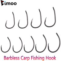 50pcs High Carbon Steel Barbless Carp Fishing Hook European Matte Black Carp Hook for Hair Chod Zig Carp Rig Fishing Tackle