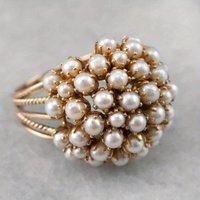 Trendy Inlaid Imitation Pearl Women's Ring Exquisite Gold Color Geometry Daily Wear Party Jewelry Anniversary Gift