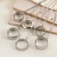 1Pc 10-45mm Round Memory Coin Bezel Locket Pendant Necklaces Stainless Steel Glass Cremation Ashes Relicario Collares Jewelry