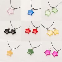 2025 Trend New Natural Stone Hexagon Crystal Pink Crystal Opal Star Pendant Necklace for Women Pendulum Jewelry Gift