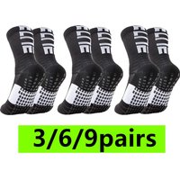AliExpress NONE 3/6/9 Pairs Men's Women's Anti-Slip Grip Sports Towel Bottom Breathable Shockproof Hiking Cycling Professional Athletic Socks