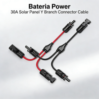 BateriaPower 30A Solar Panel Y Branch Connector Cable 1 Pair Male & Female Adapter for Solar Panel System