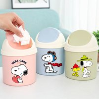 Snoopyed Cute Desktop Trash Can Anime Cartoon Printed Garbage Can Men Women Workspace Garbage Storage Box Portable Car Trash Can