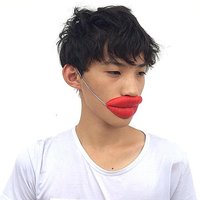 funny Photo Props Jokes Sausage Red Lips Thick Halloween Funny Horror Latex Mask Prank Stuff Cosplay party Props big mouth
