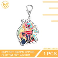 Furry Anime Keychain Creative Artistic Chibi DIY Acrylic Keyring Personality Transparent Two Dimensional School Bag Accessories