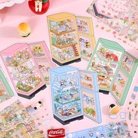 Kawaii Surprise refrigerator 3D Cool in summer Landscape Sticker DIY Pocket Cabin Scene Christmas gifts
