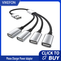 USB Cable Splitter HUB Extentions 2/3/4 Ports Phone Charger Power Adapter OTG Multiple Expander Charging Docking for Computer