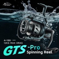 TEBEN GTS-pro Long Cast Spinning Reel 12kg Max Drag 4+1 Stainless Steel Bearings Carbon Stainless Steel Brake Pad For Saltwater