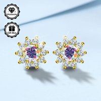 LAMVOICE jewelry for women/stud earrings with 1 carat moissanite Hypoallergenic earrings christmas gift high quality jewelry