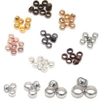 500pcs/lot Gold Silver Copper Ball Crimp End Beads Dia 1.5-3mm Stopper Spacer Beads For DIY Jewelry Making Supplies Accessories