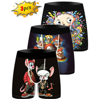 3Pcs Men Underwear Boxers Breathable Mens Boxershorts Men's Panties Underpants Cartoon Print Man Boxers Briefs Trunks