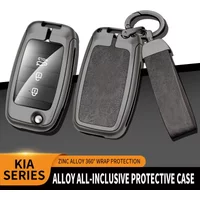 Zinc Alloy Leather Car Key Case Cover Shell For Kia Carens Ceed Rio 3 Sportage Optima Sorento Cerato Soul Forte Seltos Sid K2 K3