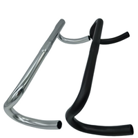 Road Bike Handlebar Racing Handlebar 25.4mm Width 380mm Fixed Gear Bicycle Handlebar Black/Silver Aluminum Alloy Bike Accessorie