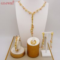 Fashion For Woman Tassels Necklace Earring Jewelry Set Italian Dubai Gold Color Plated Exquisite Personality Wedding Jewellery