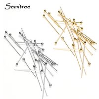 50Pcs 0.6mm Stainless Steel Water Gold Plated Head Pins DIY Earrings Findings for Handmade Crafts Beads Jewelry Making 20/30mm