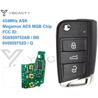 YOCASTY Remote Car Key 433MHz Megamos MQB Chip for VW Golf Mk7 Polo Tiguan Skoda Octavia Leon 2012-20175G6959752AB BB 6V0959752D