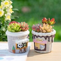 Creative Food Street Style Resin Succulent Plant Pots Desktop Gardening Containers Office Green Plant Decor Landscape Vases