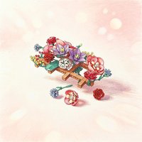 2026 romantic holiday flower wall building block set decoration birthday gift creative combination for men and women
