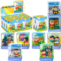 Crayon Shin-Chan Action Kamen Kazama Tōru Bochan Anime Figure Model Doll Colorful Daily Iife Micro Scene Blind Box Toys Gifts