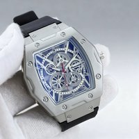 New Fashion Luxury Man Tonneau Hollow Silicone Watch Men Business Quartz Watches Students Sports Wrist Watches Gift Reloj Hombre