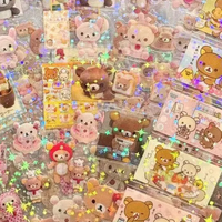 5 Pcs Rilakkuma Clear Die Cut Stickers Cartoon Korilakkuma Journal Sticker Diy Diary Scrapbook Ccd Anime Peripherals Gift Toy