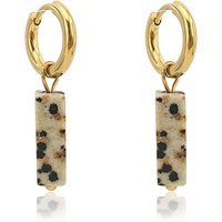 HUIDANG Earrings With Stones Boucles d'oreilles Square Natural Stones Small Hoops Earrings Woman New Trend 2025