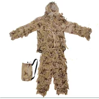 3D Desert Hunting Suit Camo Yowie Ghillie Suit Airsoft Blind Camouflage Hunting Clothing Sets Outdoors Hooded Jacket Pants