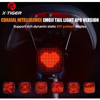 X-TIGER Bicycle Tail Light Smart Brake Sensor Group Same Frequency Free DIY Expression Pattern Night Riding Tail Light