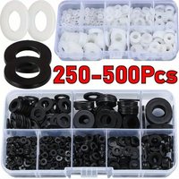 250-500Pcs Black and White Nylon Gasket Box, Insulating Gasket