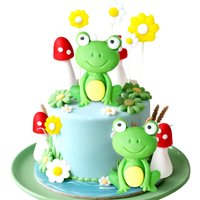 Frog Cake Decoration Frog Mushroom Cottage Cake Topper Garden Daisy Cake Decoration Garden Party Decoration Cottage Woodland