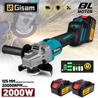 Szlifierka kątowa Gisam 125mm M14 bezszczotkowa, 7 biegów, akumulatorowa, do szlifowania, cięcia, obróbki drewna, narzędzia elektryczne kompatybilne z akumulatorami Makita 18V
