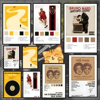 Singer B-Bruno M-Mars Album Poster HD Anime Hot Theme Singer/OST/Movie-Waterproof Self-Stick Home Decor